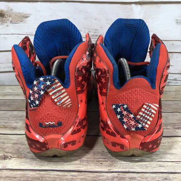 Nike LeBron James XII 12 Independence Day Shoes Mens Size 11 684593-616 Red - Picture 6 of 12